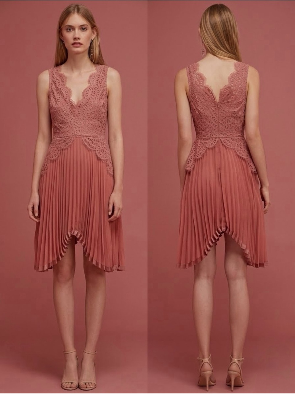 NWOT Anthropologie Keepsake The Label 'Be The One' Sleeveless Lace Pleated Dress